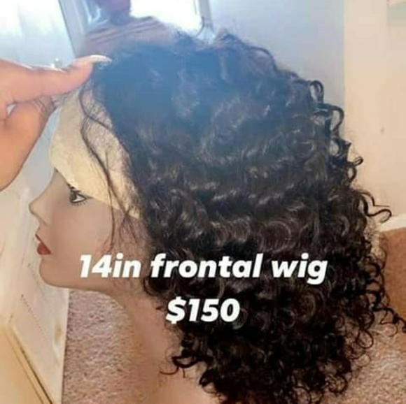 14 inch deep wave frontal wig & nails